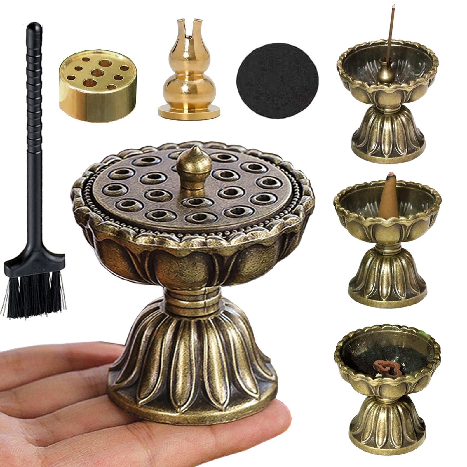 Amazon.co.jp: ZiSyouMa お香立て 灰がこぼれない 蓮の花 香炉